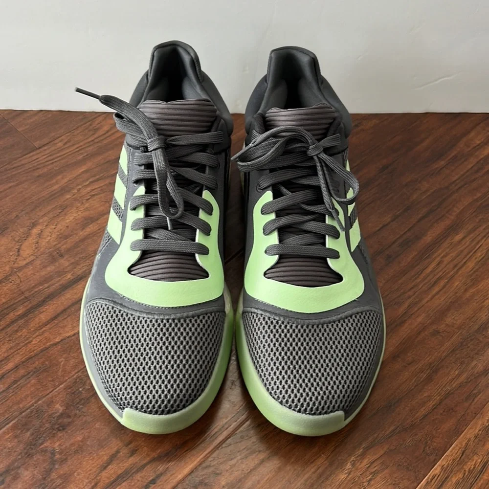Adidas Men’s 14 Gray & Green Athletic Sneakers NWOT - Picture 2 of 7